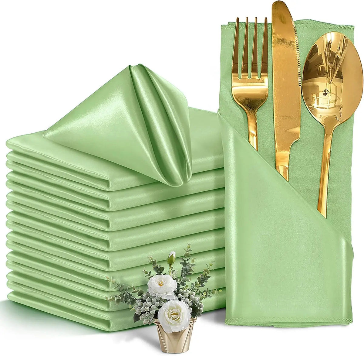 serviettes table satin rouge modernes 12 pièces cuisine mariage fêtes