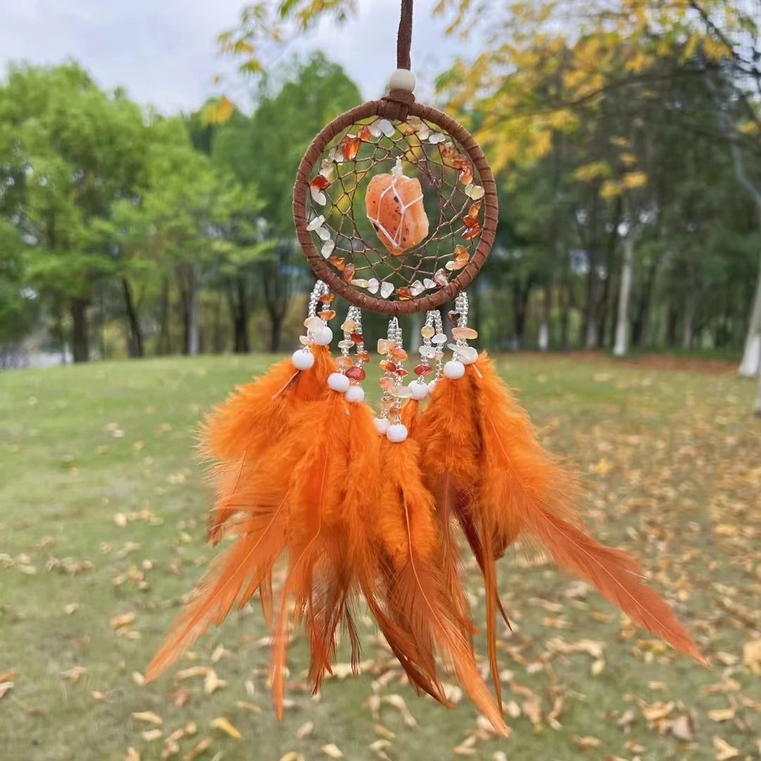 attrape rêves ethnique plumes filetage boho chic crochets ornement suspendu