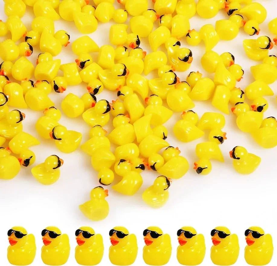 décoration extérieure canards jaunes chapeau cowboy résine animaux décor jardin féerique