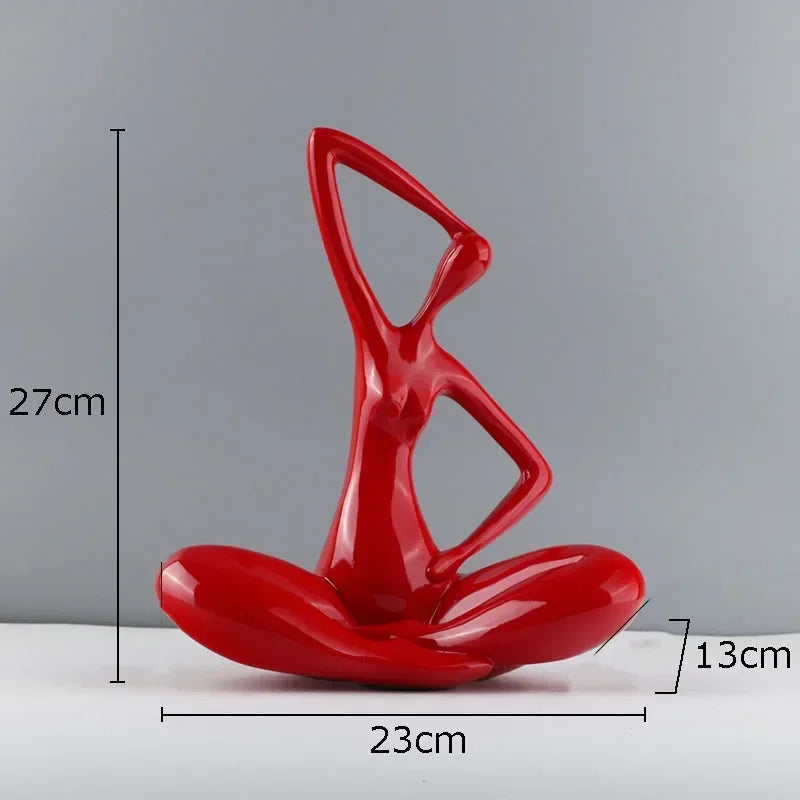 sculpture abstraite résine noire blanche rouge moderne minimaliste decoration art ornement finition autre