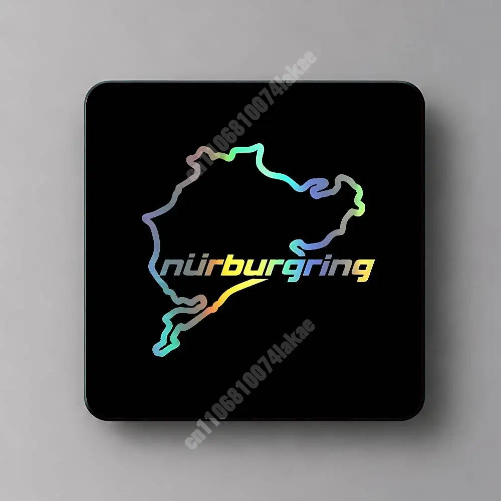 autocollant magnétique nürburgring circuit noir jaune doré moderne graphique réutilisable réfléchissant