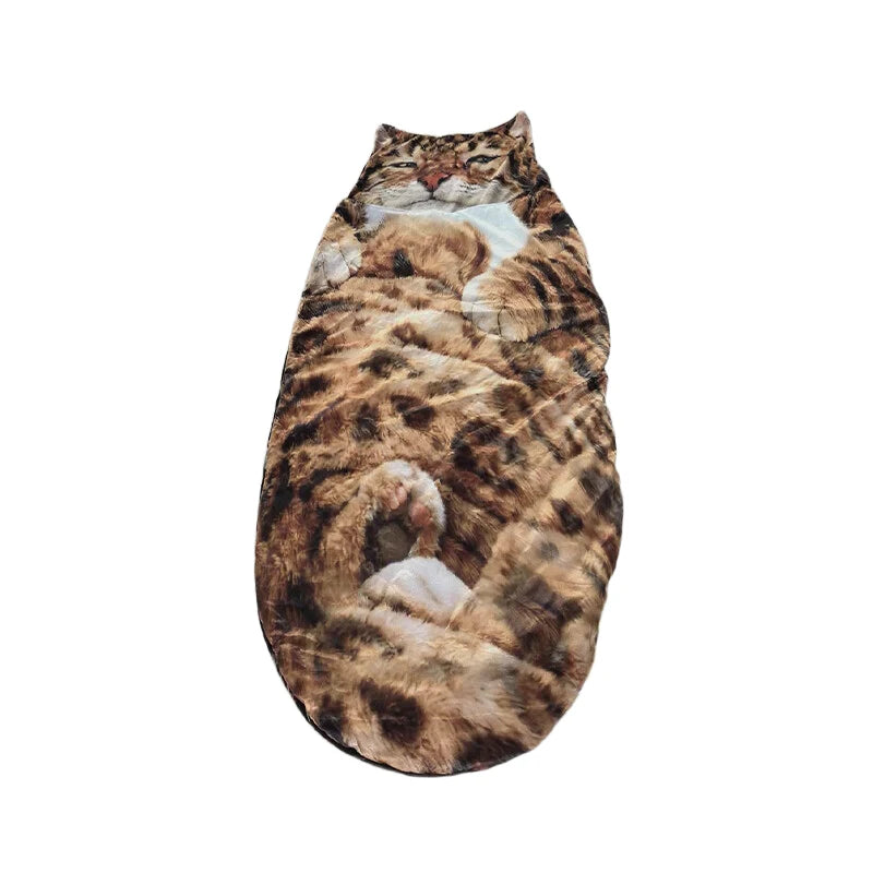 sac couchage adulte sac fourrure chat imprimé doux confortable polyester coton lit