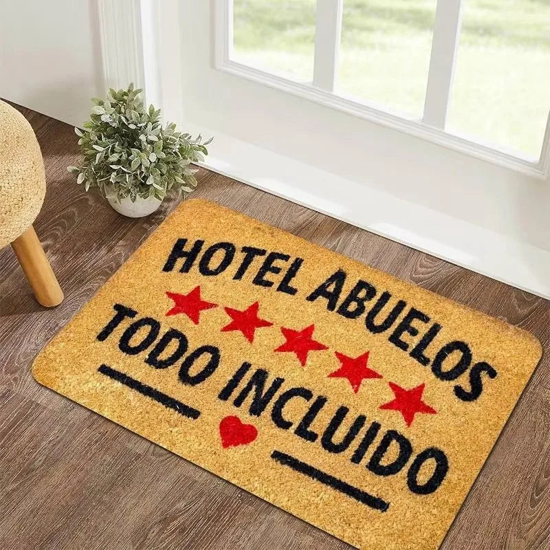 tapis d'entrée moderne lettres étoiles cœur floral résistant décoloration 100x150cm