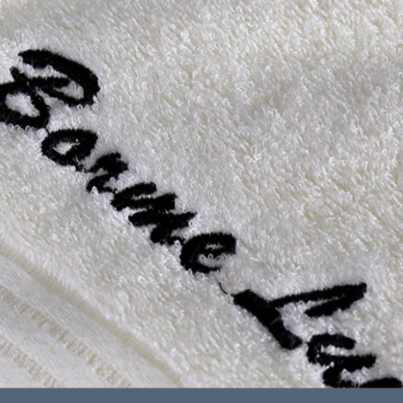 serviettes bambou rapide absorption blanc rose bleu noir écriture brodée texture douce classiqueUsageId:123