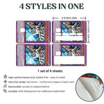 autocollants cartes crédit multicolores dessin animé illustrations fantastiques adhésifs protection cartes jeu set collection