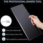 peigne éplucheur gâteau transparent acrylique outil pâtisserie lisse crème glaçage 10 12 14 inch