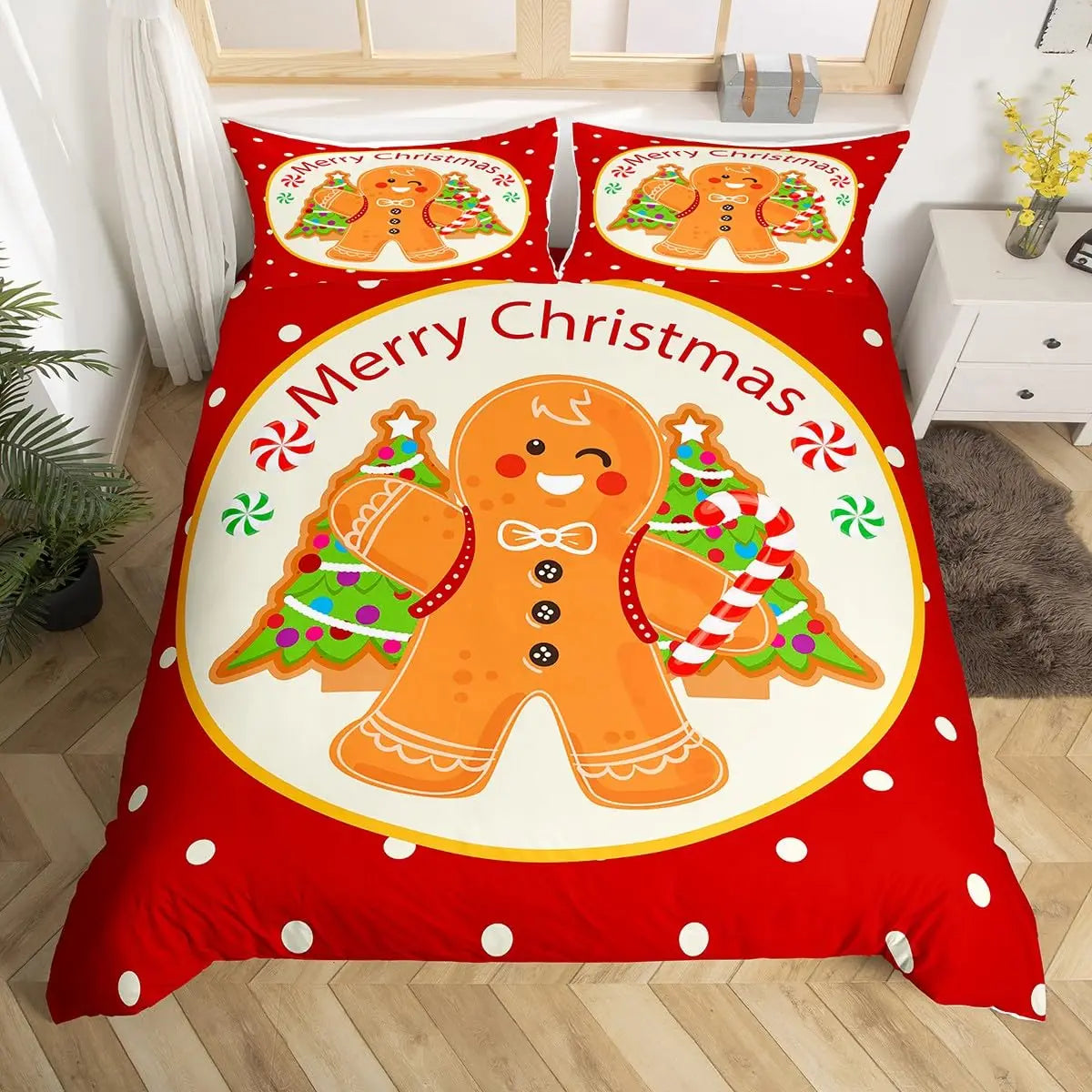 Détail impression 3D bonhomme pain d'épice et arbre de Noël
