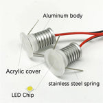 Détail du spot LED 1W DC12V avec diamètre de découpe 13mm