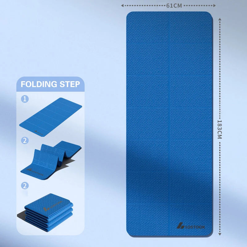 tapis yoga pliable bleu foncé vert gris motif chaines ondulé minimaliste modernité 61x183cm 30x36cm