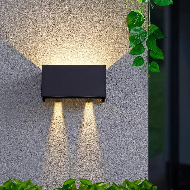 Éclairage mural led moderne 24w noir blanc imperméable ip65 extérieur contemporain aluminium