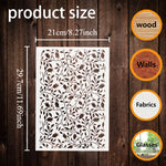 stencils diy opaques feuilles branches floral artisanal blanc vert clair brun clair a4 peinture
