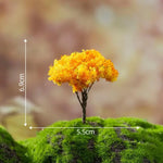miniatures arbres fleurs artificielles vert rose jaunes décoratives jardin féerique