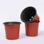 pots fleurs plastique moderne rouge noir drainage 14cm haute qualité jardin