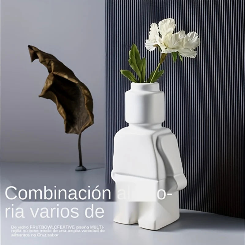 Vases céramique Lego vert blanc noir décoration intérieure moderne figurines ludiques