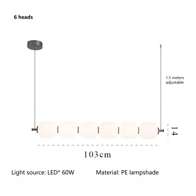 suspension lumineuse moderne blanc rayures horizontales opacité pince câble led