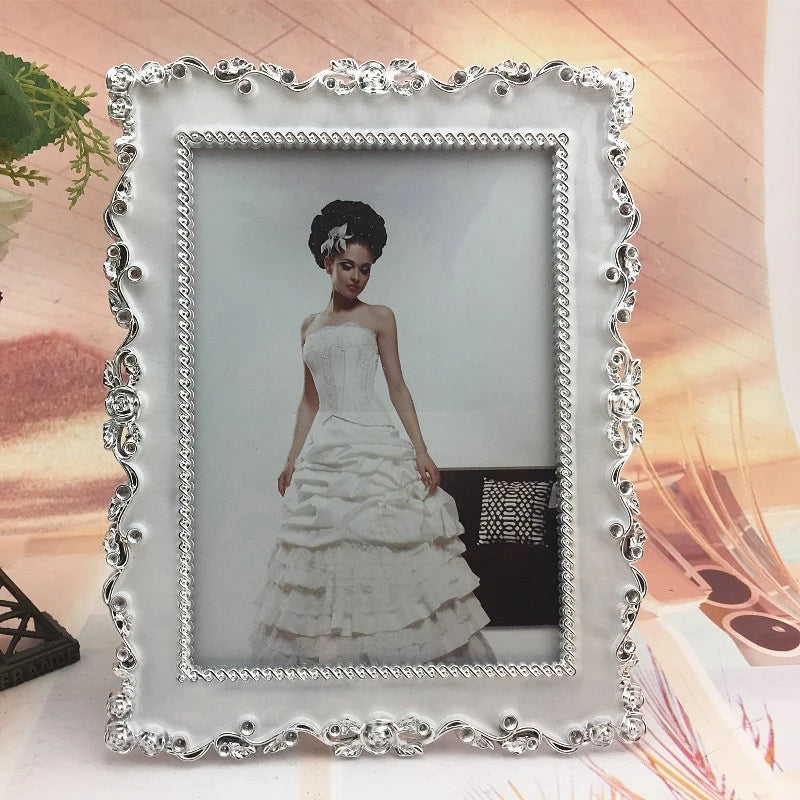 cadre photo mariage résine or argent classique décoratif transparent fixationsarrière 10x15cm 13x18cm