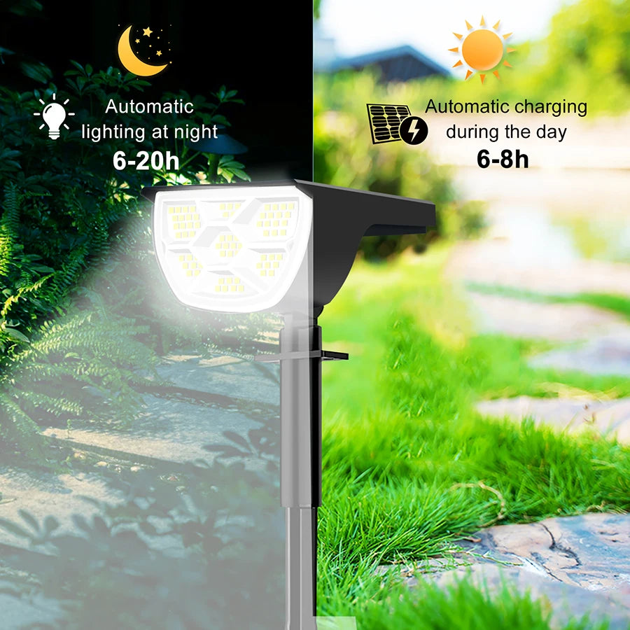 lumière solaire 68 led noire ip65 abs moderne batterie rechargeableextérieur contemporain tringle fixe