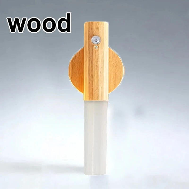 lampe murale détecteur mouvement rechargeable usb led moderne blanc noir bois