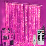 guirlande led rose rideau cascade lumière festives télécommande saint valentin mariage