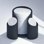 rangement salle bain bouteilles lotion bouchons coton blanc moderne compact utilisation multiple sans electricité