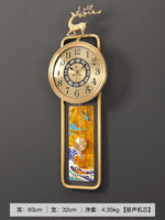 horloge murale moderne or noir figurine cerf abstraite décoration chambre salon