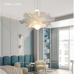 suspension lumineuse moderne fleur stylisée blanc opaque salon chambre étude 220v acrylique