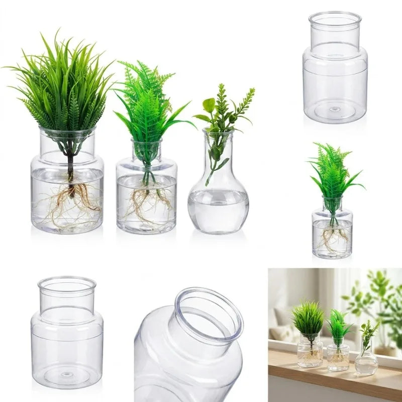 pot hydroponique transparent moderne plante propagation sans motif très clair