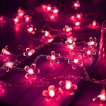 guirlande lumineuse fleurs rose blanc rouge bleu moderne modes éclairage usb batterie
