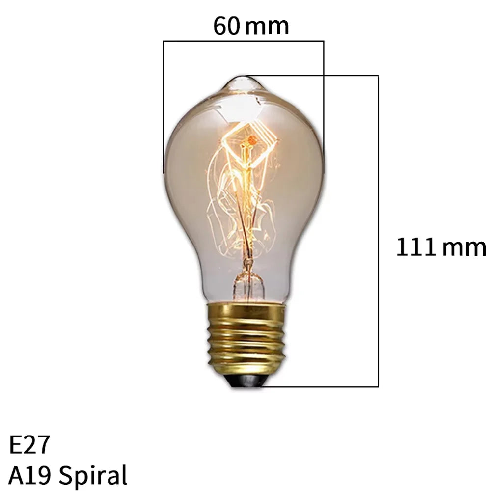 ampoule led filament rétro vintage globe transparent spirale dorée culotte e27 salon