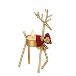 support bougie forme cerf or antlers stylisés noeud ruban moderne décoration table mariage centrope