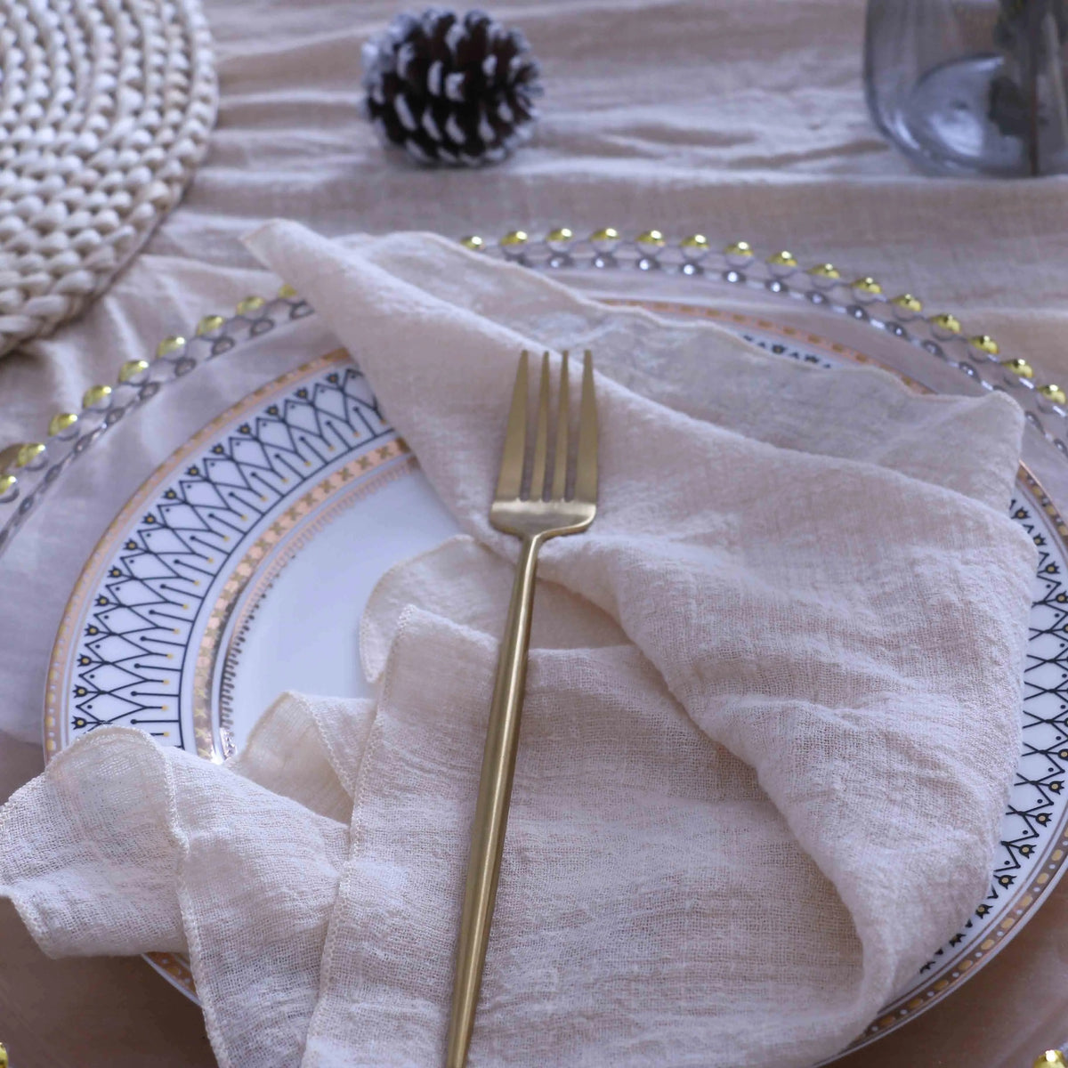 serviettes table coton 100% rose pâle classiques durables 40cm*40cm maison