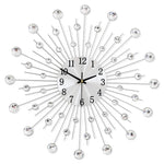 horloge murale moderne brillantes radiaire argenté aiguille métal