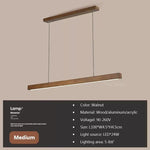 lampe suspendue bois naturel moderne lustre led long salle manger cuisine salon minimaliste