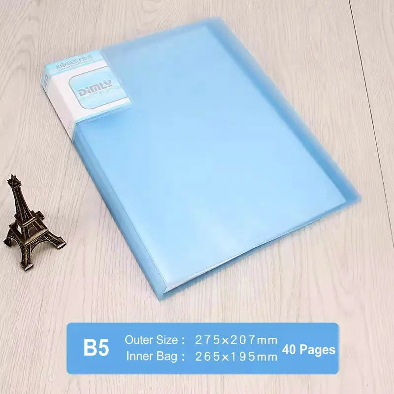 classeur transparent pvc a5 b5 organiseur documents scolaire scolaire moderne violet
