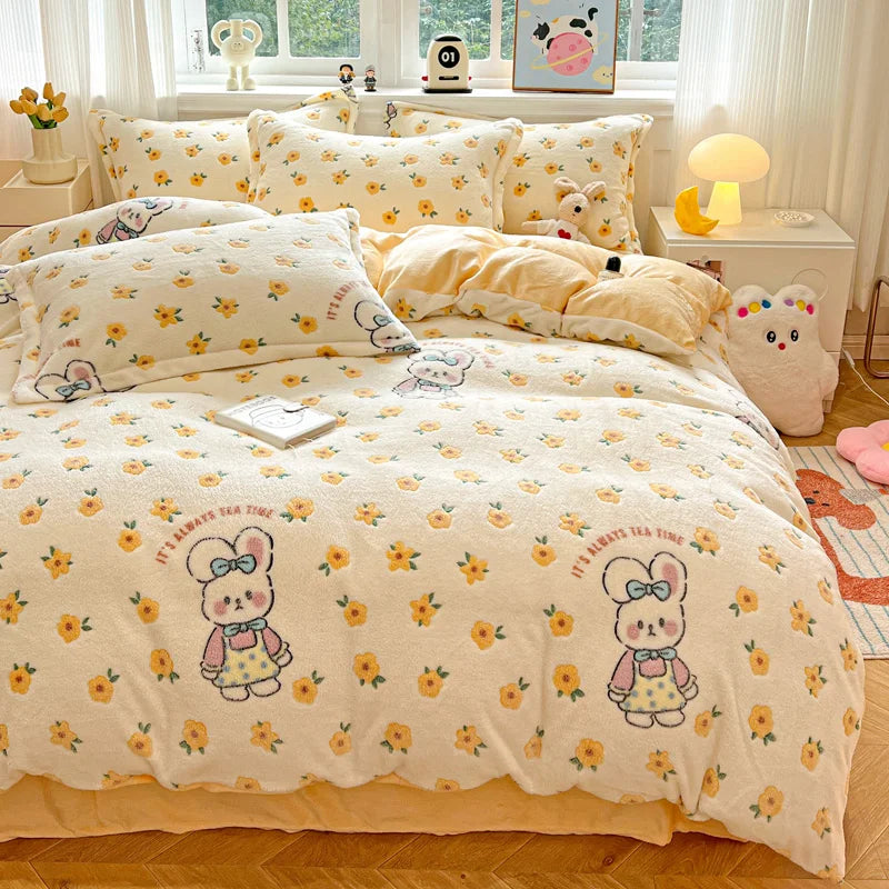 Motif imprimé sur la housse de couette flanelle en gros plan