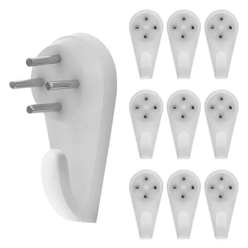crochets suspension blancs 10pcs rondeaux métalliques noirs traceless invisible mural moderne fixations
