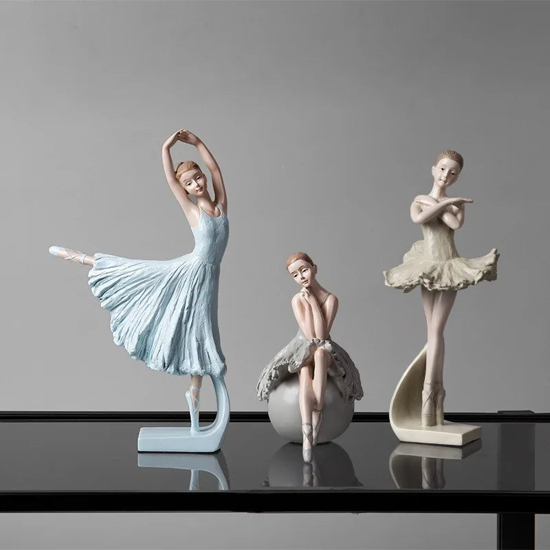 statues danseuses robes ballet blanc classiques décoration intérieure miniature ornement maison