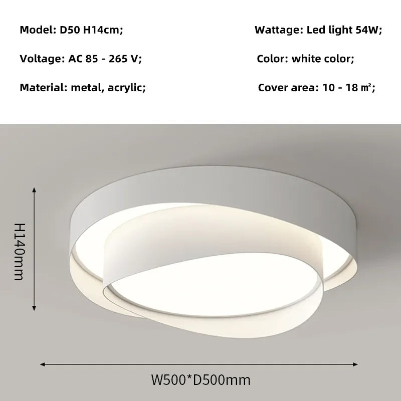 Plafonnier LED Blanc Opalescent Moderne Circulaire Acrylique Métal Vis Fixation