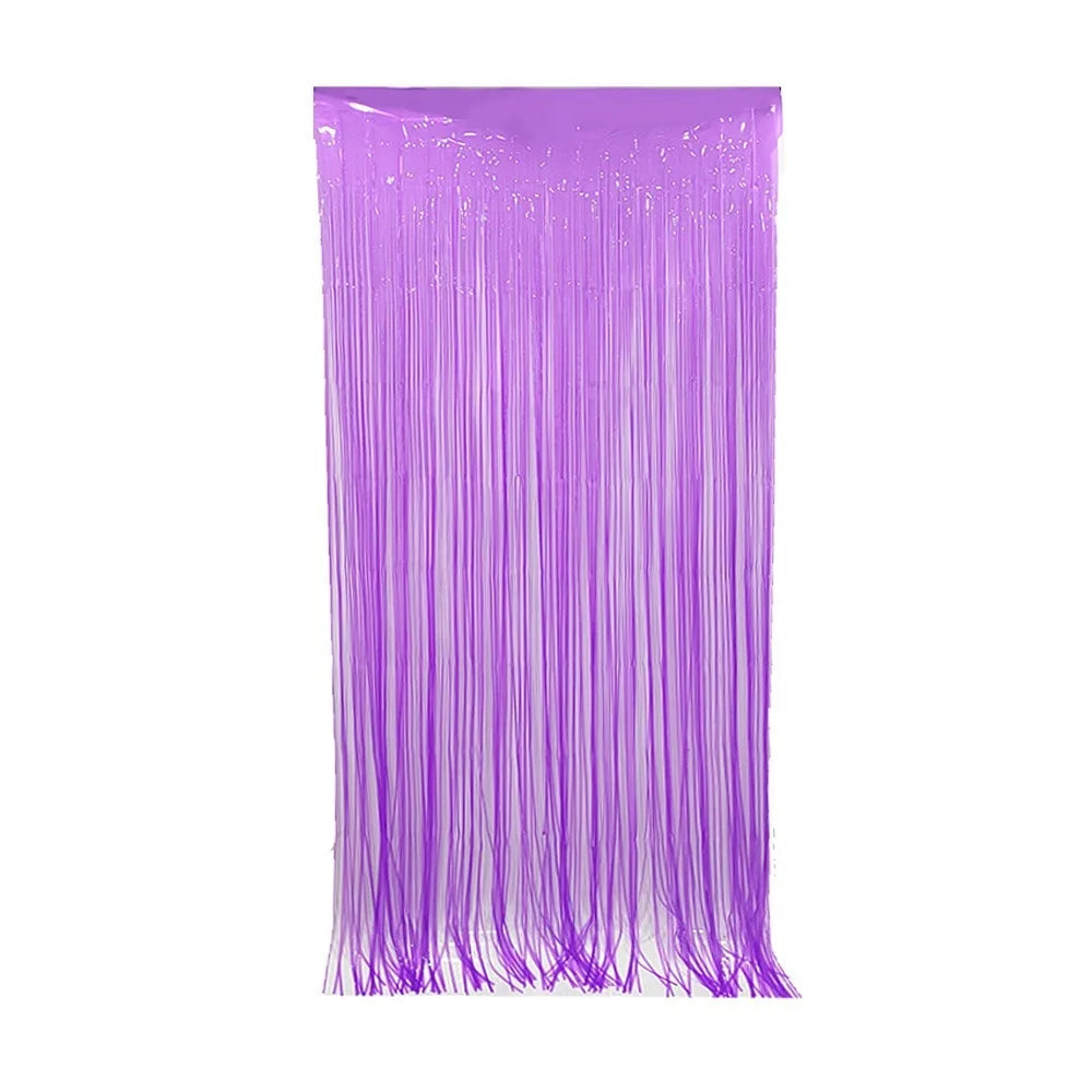 rideau festif franges lumineuses couleurs fluo jaune vert rose festive decoration anniversaire neon retro