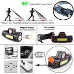 lampe frontale led rechargeable pêche camping extérieur clip détachable noir rouge jaune