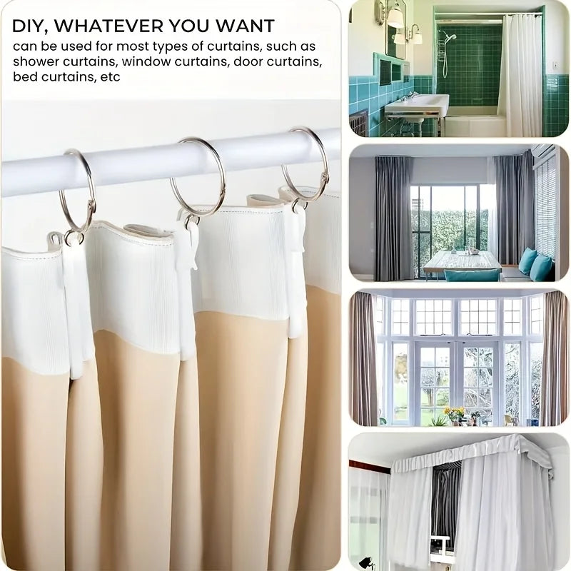 crochets rideau blancs modernes ajustables plastique 50pcs opaques tissage texture chambre bain porte