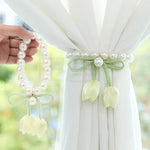 bracelet tulipe fleur ruban décoratif féminin blanc vert clair fleurs moderne