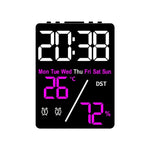 horloge numérique moderne écran led noir blanc affichage heure jour température
