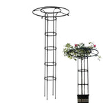 support fleurs métal noir structure circulaire moderne 120cm 150cm 180cm 210cm 70cm 40cm