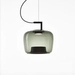 suspension lumineuse vert clair moderne transparente clips câble noir marron noir