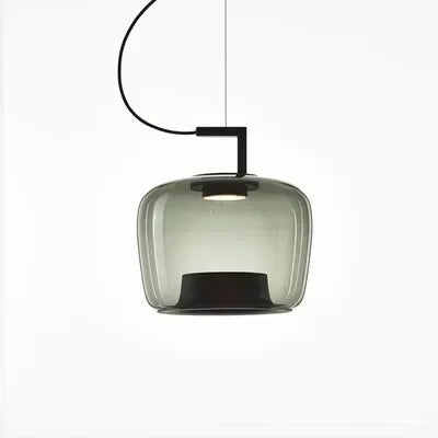 suspension lumineuse vert clair moderne transparente clips câble noir marron noir