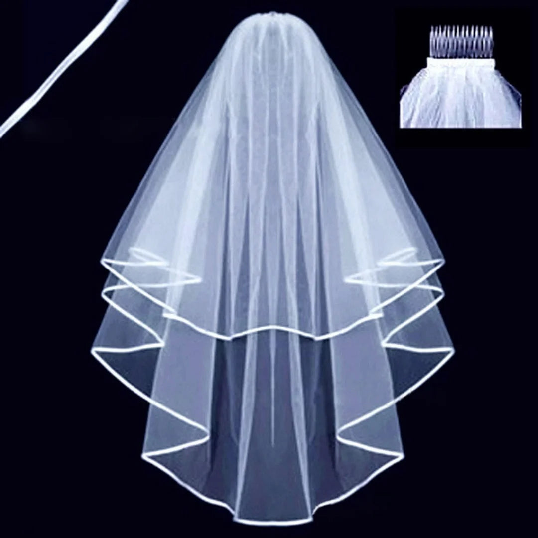 voile mariée blanc tulle polyester clips classique mariage femme