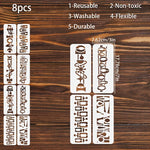 gabarits peinture géométriques motifs blancs adhésifs décoration murale diy mid century atomic