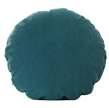 housse coussin ronde velours côtelé rayures horizontales décoration canapé salon moderne rose pâle