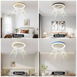 ventilateur led moderne télécommande blanc gris doré rose bleu grille ventilation invisible